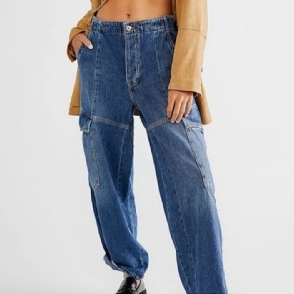 Free People Denim Cargo Jeans NWOT